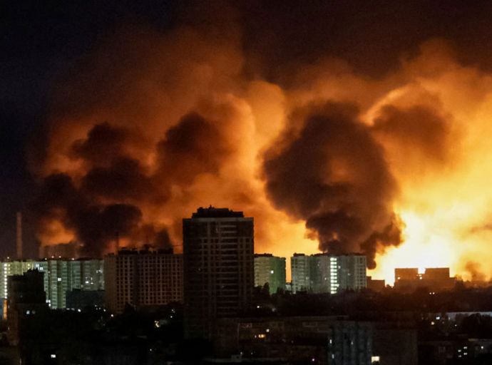 රුසියාවෙන් යුක්‍රේනයේ කියෙව් අගනුවරට ඩ්‍රෝන ප්‍රහාරයක්