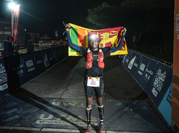 ධනුෂ්ක මත්තේඕ පැය 25 ක ධාවනයකින් පසු ඉතාලියේ Puglia UTMB  World Series Race එක අවසන් කරයි