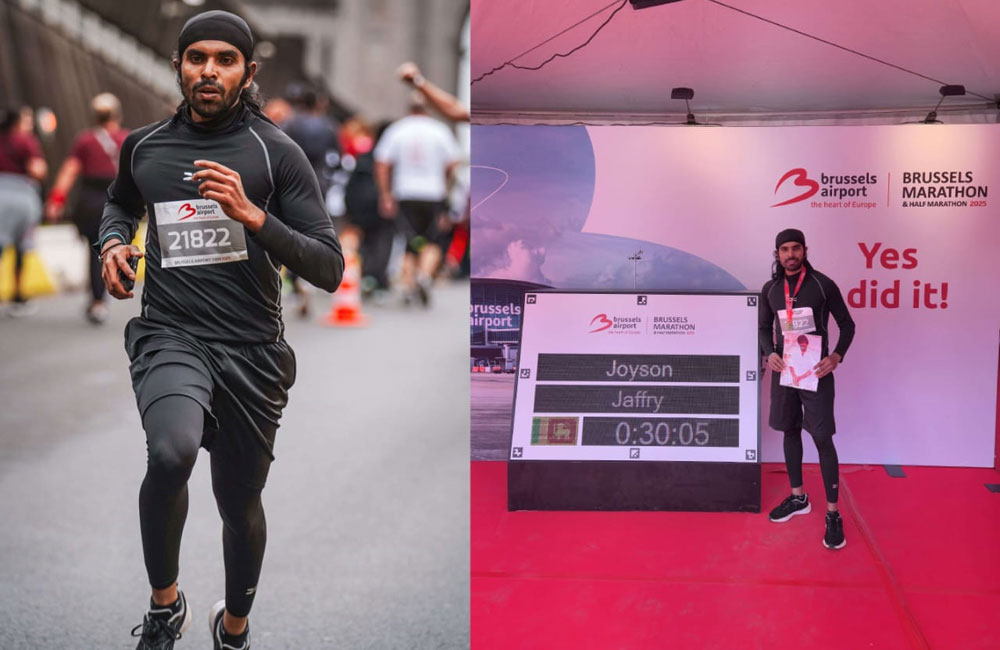 බෙල්ජියම් Brussels Airport මැරතන් තරගයේ දී ශ්‍රී ලංකාවේ JOYSON JAFFRY විශිෂ්ට දක්ෂතා අතරට