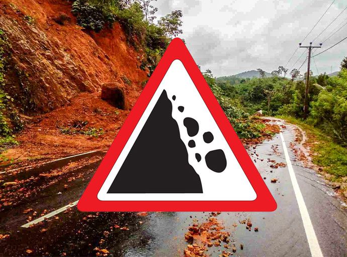 වහාම ඉවත්වන්න - දිස්ත්‍රික්ක 7කට නායයෑම් රතු නිවේදන