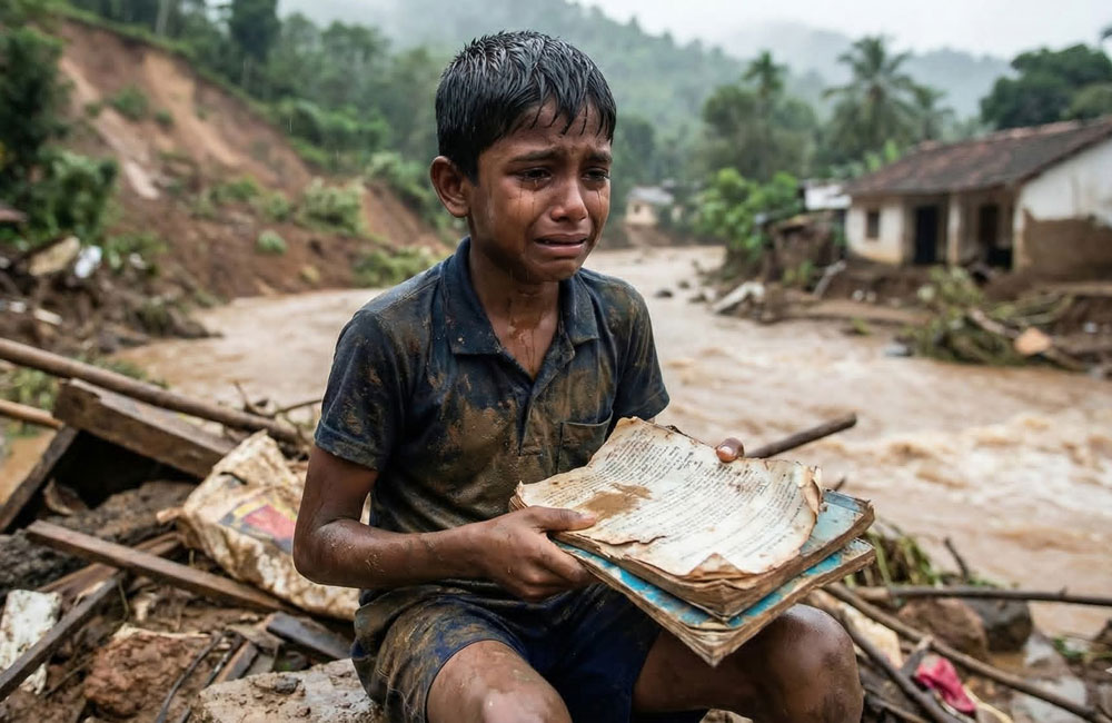 ගංවතුරින් 'හැඬවූ' දරුවන්ට විසිපන්දාහක්