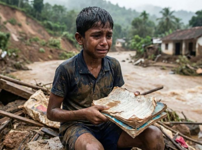 ගංවතුරින් 'හැඬවූ' දරුවන්ට විසිපන්දාහක්