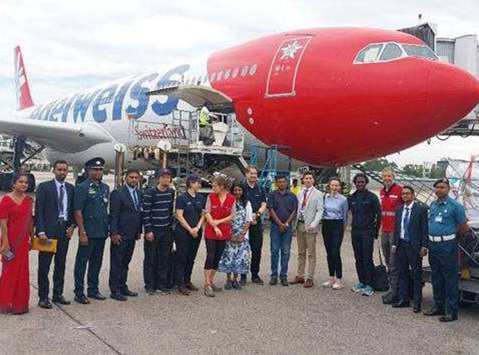 ස්විට්සර්ලන්තයෙන් ආපදා ආධාර තොගයක් ශ්‍රී ලංකාවට