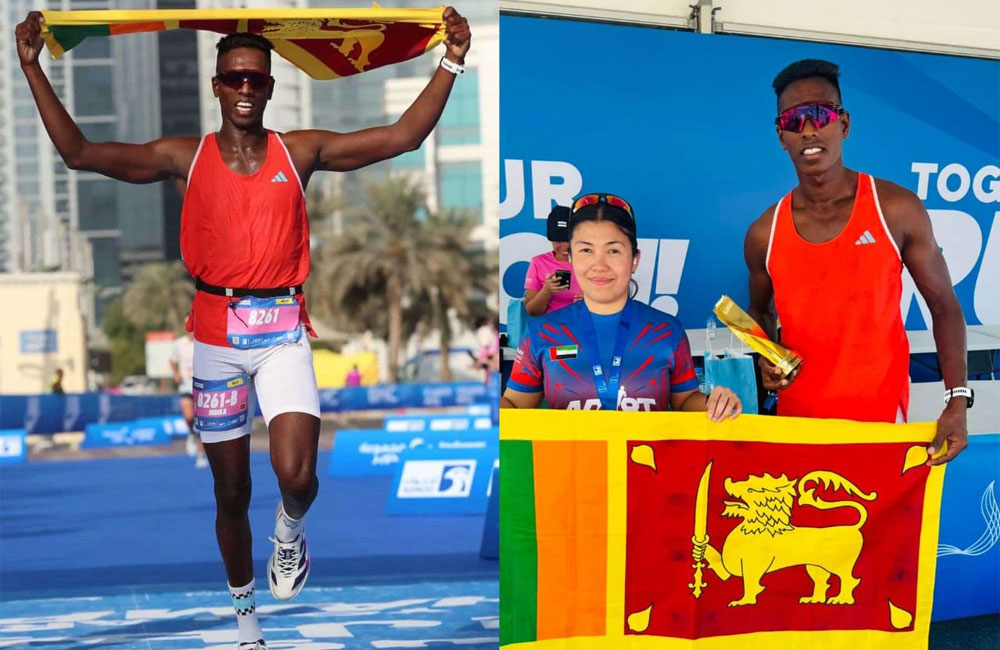 ඉන්දික ගමගේ ඩුබායි මැරතන් මිශ්‍ර තරග ඉසව්වේ රිදී පදක්කම දිනාගනී