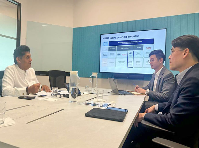 සිංගප්පූරුවේ A*STAR ආයතනයේ ආභාෂය ශ්‍රී ලංකාවට ලබා ගැනීමට විපක්ෂ නායක සජිත් ප්‍රේමදාස සාකච්ඡා රැසකට යොමුවෙයි