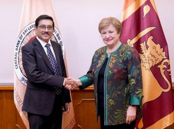 IMF කළමනාකාර අධ්‍යක්ෂවරිය ශ්‍රී ලංකා මහ බැංකුවේ සංචාරයක