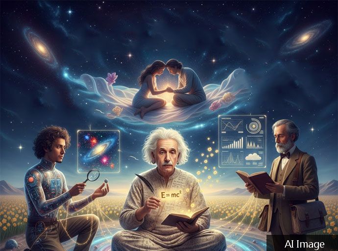 විශ්වීය මාරුව: අයින්ස්ටයින් ගේ හයිකු, බ්ලේක් ගේ අංශු සහ වර්ඩ්ස්වර්ත් ගේ දත්ත