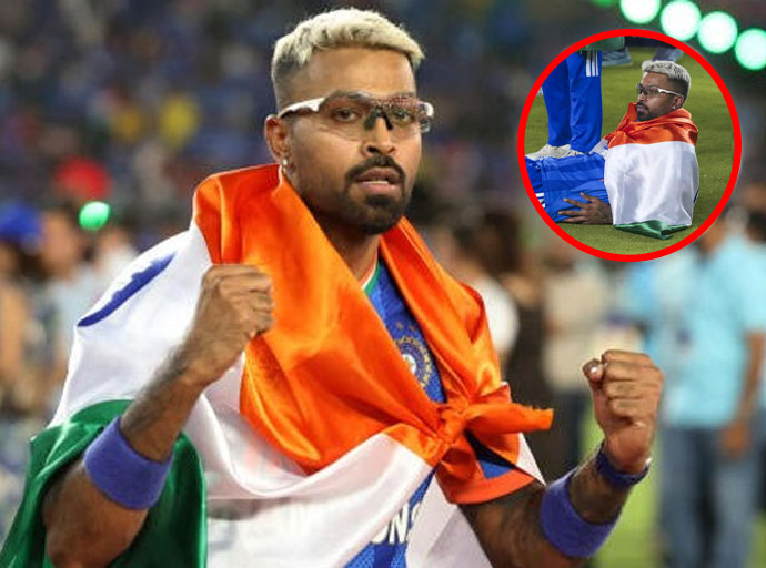 ජාතික කොඩියට නිගරු කළ බවට හර්දික් පාණ්ඩ්‍යාට එරෙහිව පොලිසියට පැමිණිල්ලක්