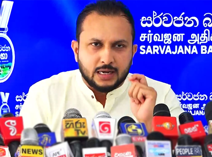 සර්වජන බලය මාධ්‍ය ප්‍රකාශක ආණ්ඩුවට කට උත්තර නැතිවෙන්න දෙහි කපයි