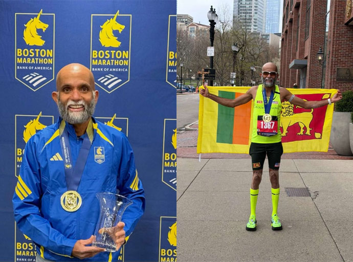 බොස්ටන් මැරතන් තරගයේ  රන්පදක්කම ශ්‍රී ලංකාවේ ගාමිණී සුගතදාස දිනාගනී