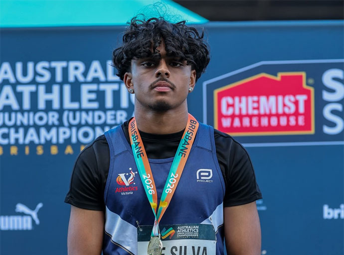 ශ්‍රී ලංකා සම්භවයක් සහිත කෙවින් ද සිල්වා ඕස්ට්‍රේලියාවේ ජාතික කනිෂ්ඨ මළල ක්‍රීඩා තරගයේ රන්පදක්කම දිනයි