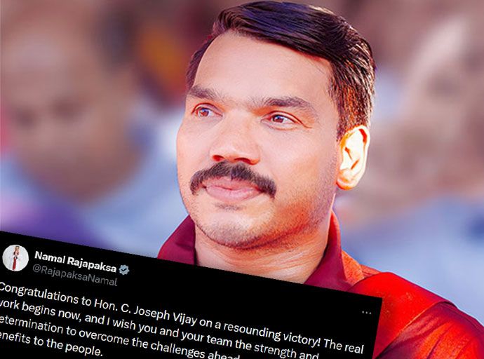 නාමල්, තලපති විජේ ගේ ජයග්‍රහණයට සුබ පතයි