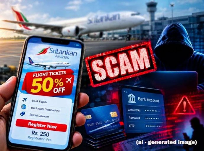 ශ්‍රී ලංකන් ගුවන් ටිකට්පත්වලට 50%ක වට්ටම් දෙන මුවාවෙන් කෝටි ගණනක මහා පරිමාණ ඇප් වංචාවක්!