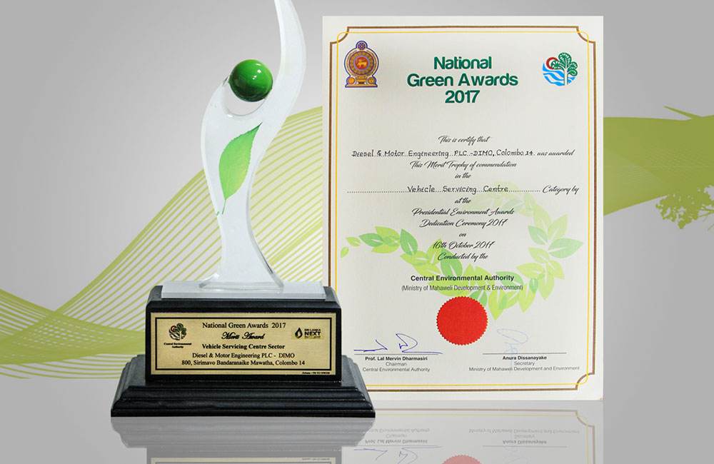  ඩීමෝ 800 ට  ජාතික හරිත සම්මානය