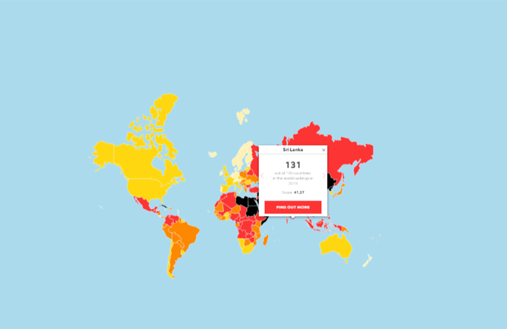 මාධ්‍ය නිදහස දර්ශකයේ ලංකාව ඉදිරියට