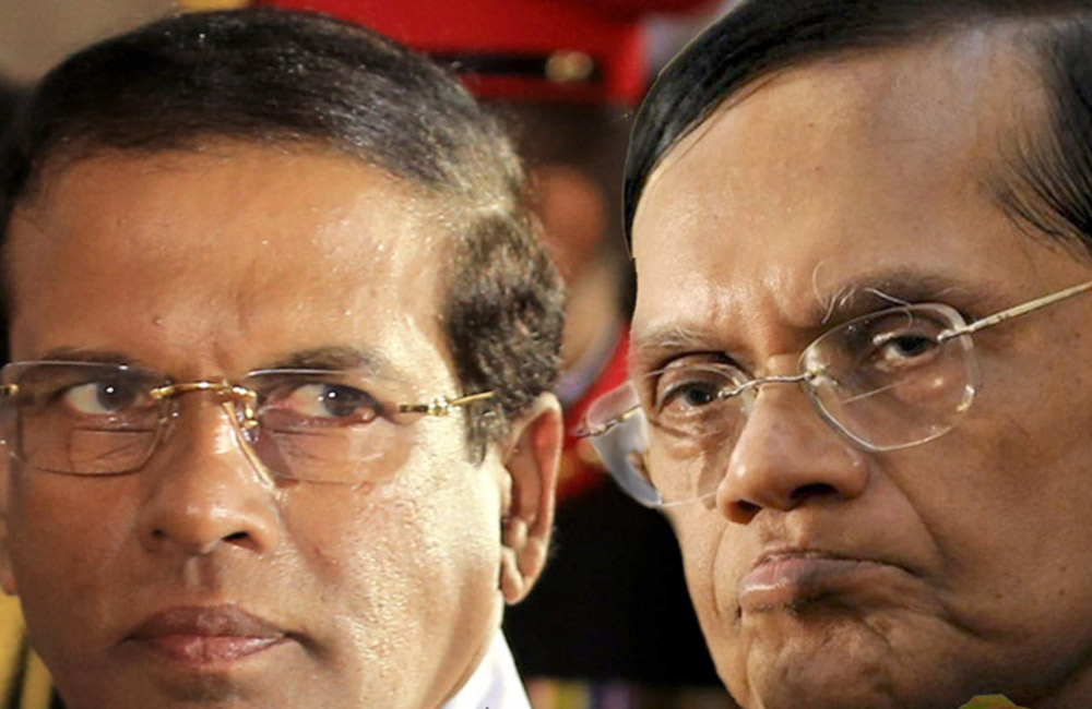 හයියෝ සිරිසේන - සම නායක කතා නෑ : පොහොට්ටු සභාපති දන්වයි !