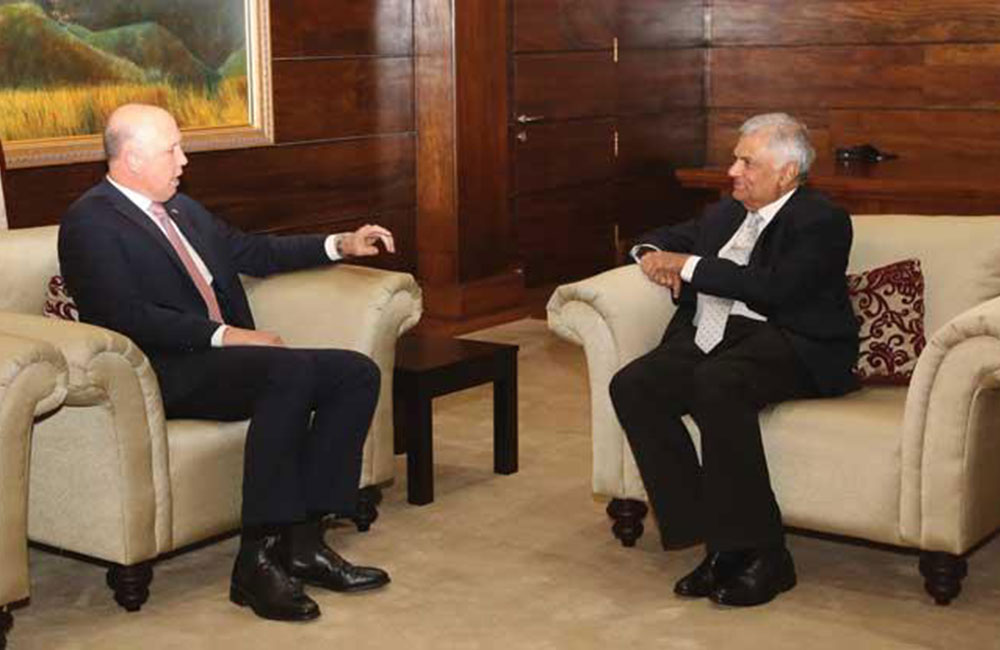 ඕස්ට්‍රේලියා අභ්‍යන්තර කටයුතු ඇමති සහ අගමැති රනිල් අතර හමුවක් !