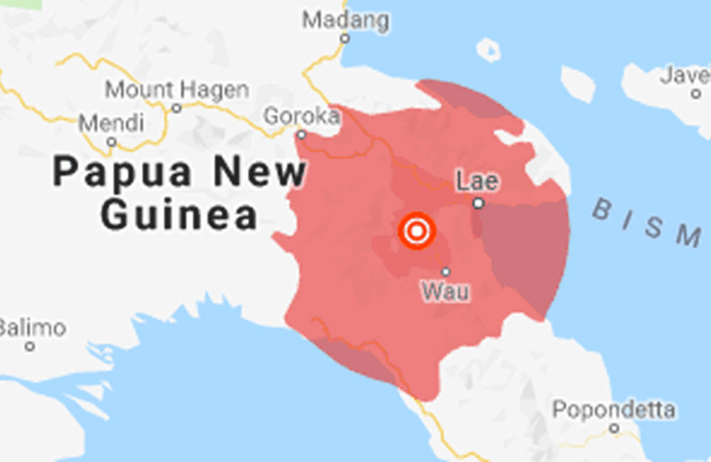 පැපුවානිව්ගිනියාවේ පොළොව හෙල්ලෙයි