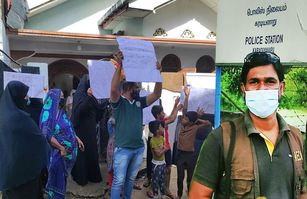 ‘එයාර් ටෙල්’ කුලුනට එරෙහි විරෝධය රූගත කළ මාධ්‍යවේදියාට තර්ජන !