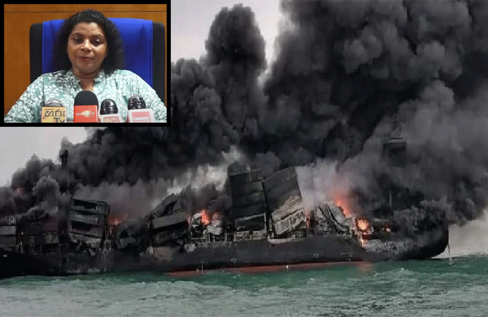 මුහුදු තීරයේ කිලෝමීටර 10ක් දැඩි පරිසර හානියක : පර්ල් නැව මුහුදු බත් වෙයිද ?