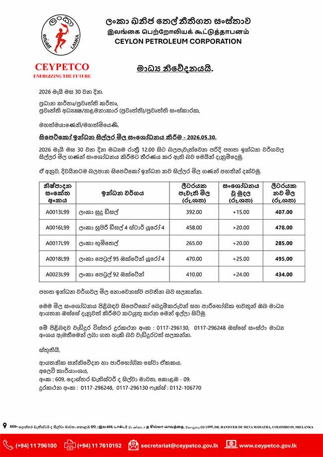 ඉන්ධන මිල